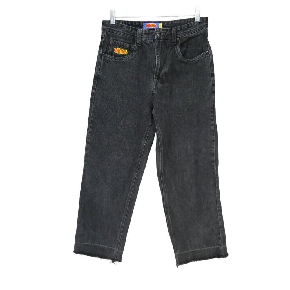 Empyre Relax Jeans Women 30x26.5 Denim Retro Y2K Baggy Loose Fit Raw hem Crop